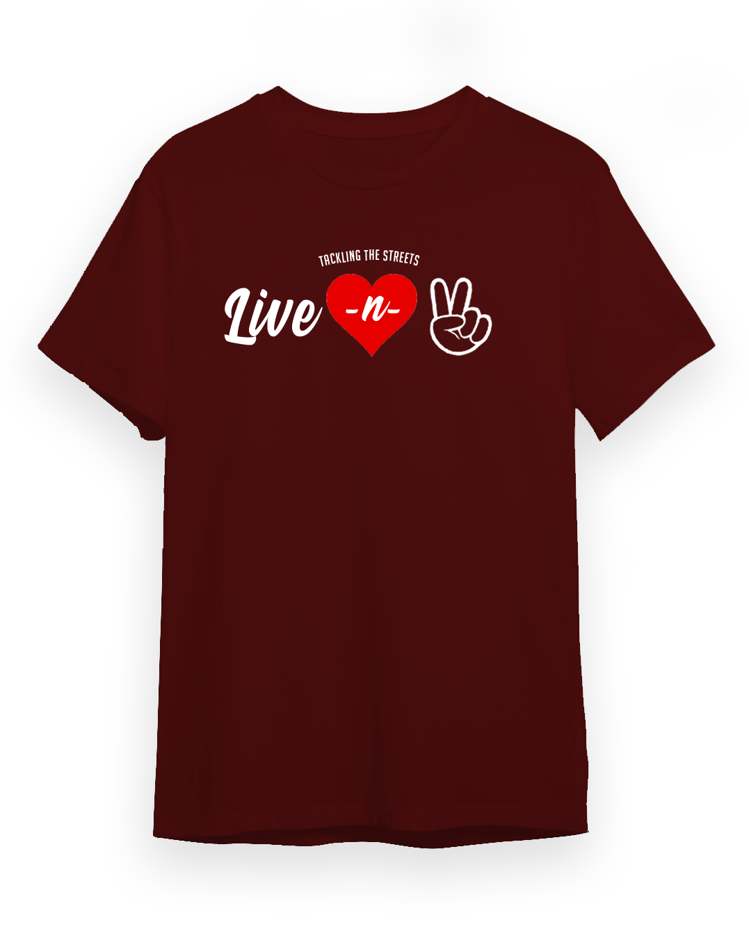 "Live -n- Peace" Shirt / Burgundy